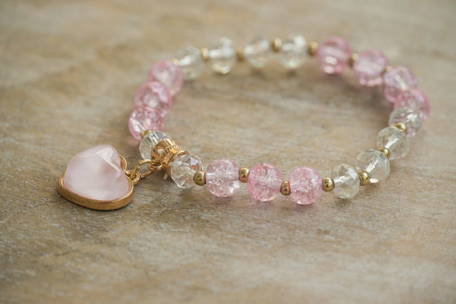 Rose Quartz Heart Bracelet