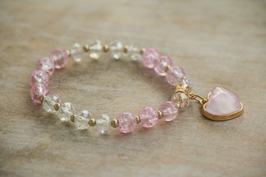 Rose Quartz Heart Bracelet