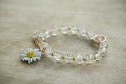 Crystal Daisy Charm Bracelet