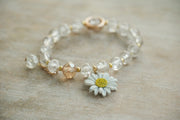 Crystal Daisy Charm Bracelet