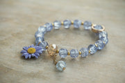 Blue Daisy Charm Bracelet