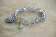 Blue Daisy Charm Bracelet