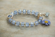 Blue Daisy Charm Bracelet