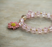 Blush Daisy Charm Bracelet