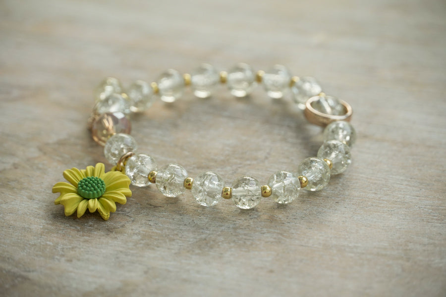 Golden Daisy Charm Bracelet