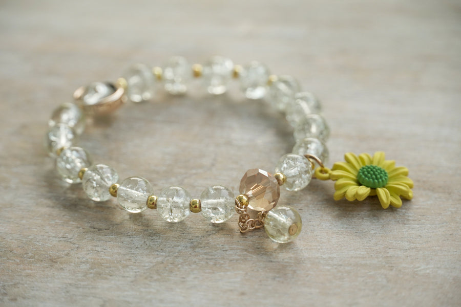 Golden Daisy Charm Bracelet