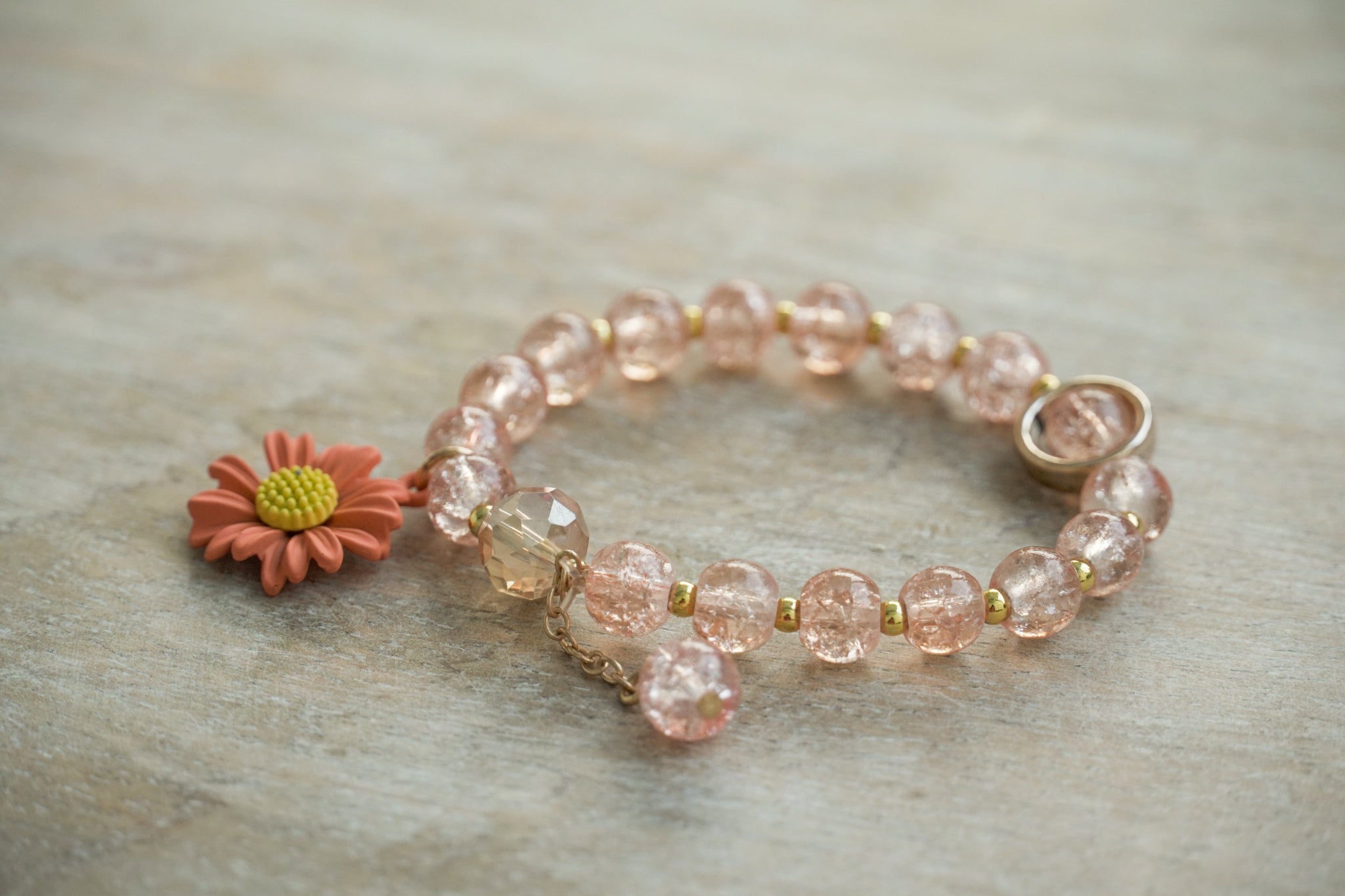 Peach Blossom Charm Bracelet