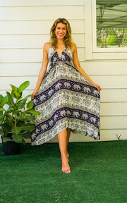 Purple Cute Mandala Goddess Boho Maxi Dress