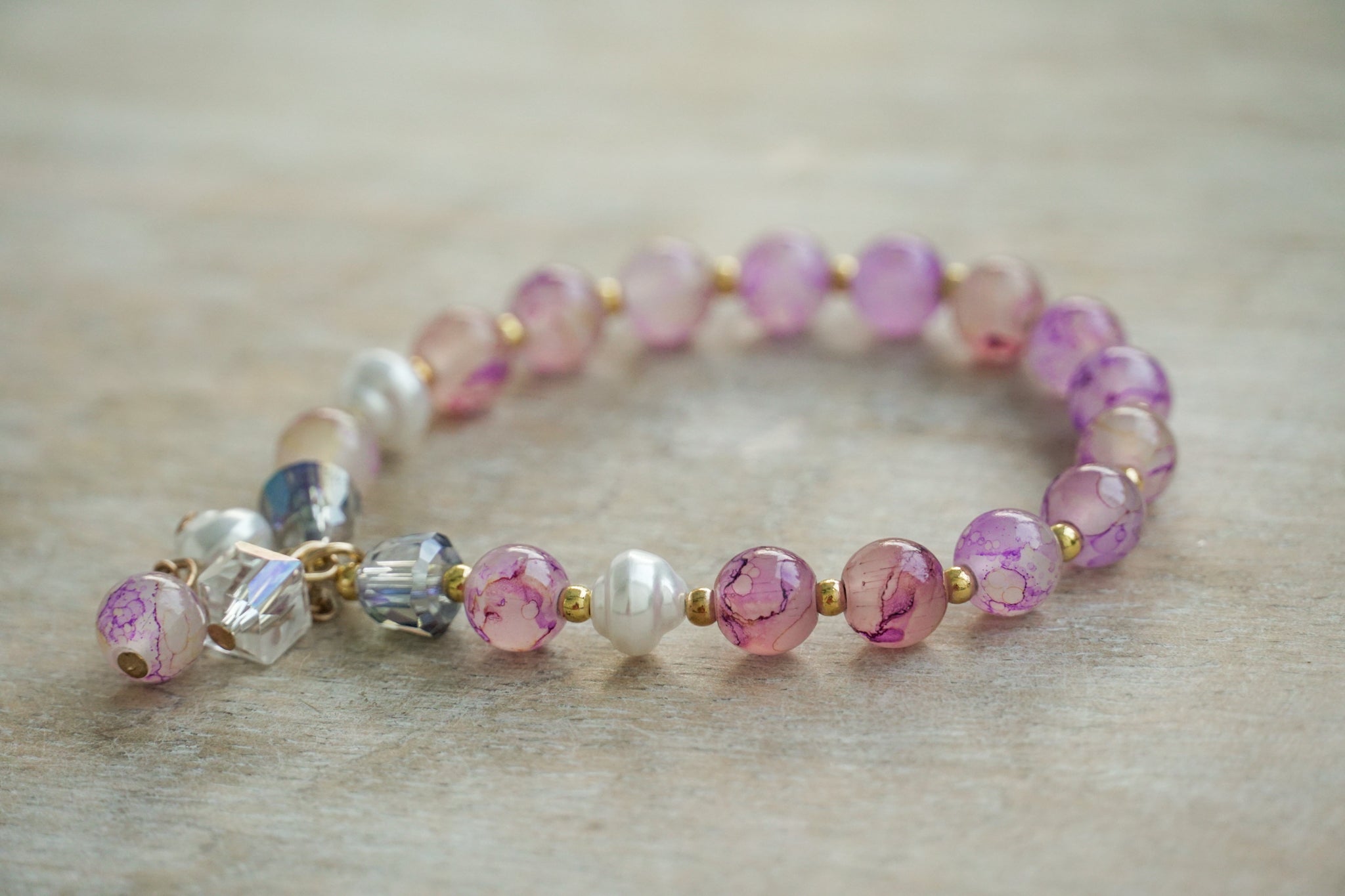 Amethyst Vein Crystal Bracelet