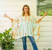 Citrus Mist Hand Dyed Tunic Kaftan Blouse Oversize Top