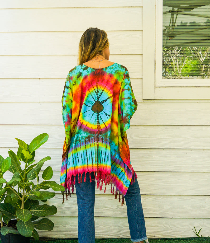 Hand Dyed Tunic Boho Kaftan Blouse Hippie Oversize Tops