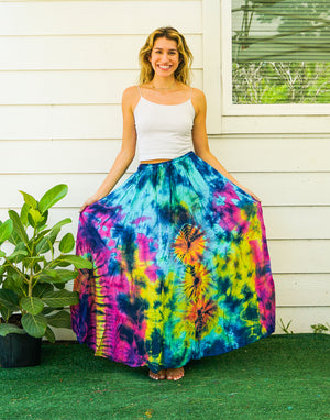 K3929- Hand Dyed Tiered Maxi Hippie Skirt