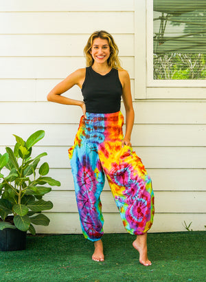 H3936- Tie Dye Harem Pants