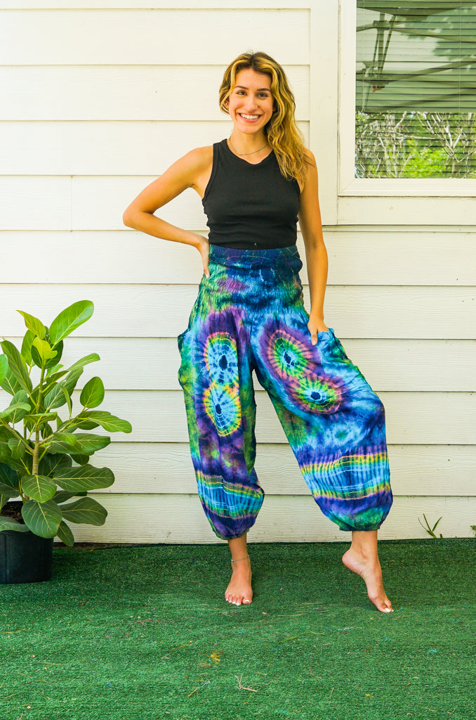 H3943- Tie Dye Harem Pants