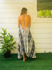 Black Cute Elephant Goddess Maxi Dress