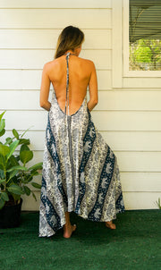 Green Cute Elephant Goddess Maxi Dress