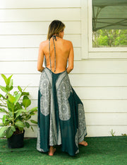 Green Mandala Goddess Maxi Dress