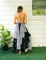 Black Compass Mandala Goddess Boho Maxi Dress