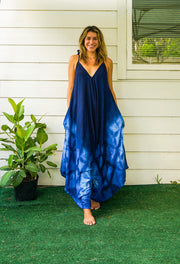 J13- Hand Dyed Wide Leg Boho Hippie Jumpsuits Rompers Pants with Pockets