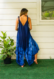 J13- Hand Dyed Wide Leg Boho Hippie Jumpsuits Rompers Pants with Pockets