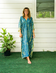 S4114- Shibori Tie Dye Kaftan