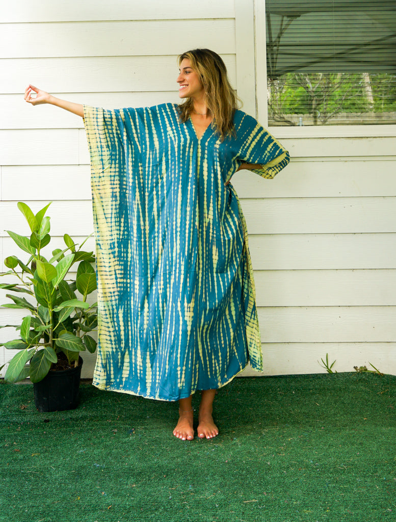 S4114- Shibori Tie Dye Kaftan