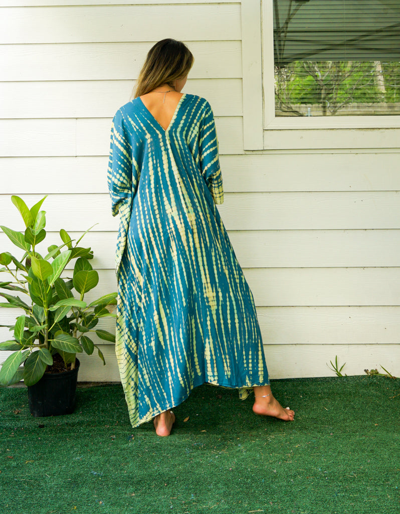 S4114- Shibori Tie Dye Kaftan