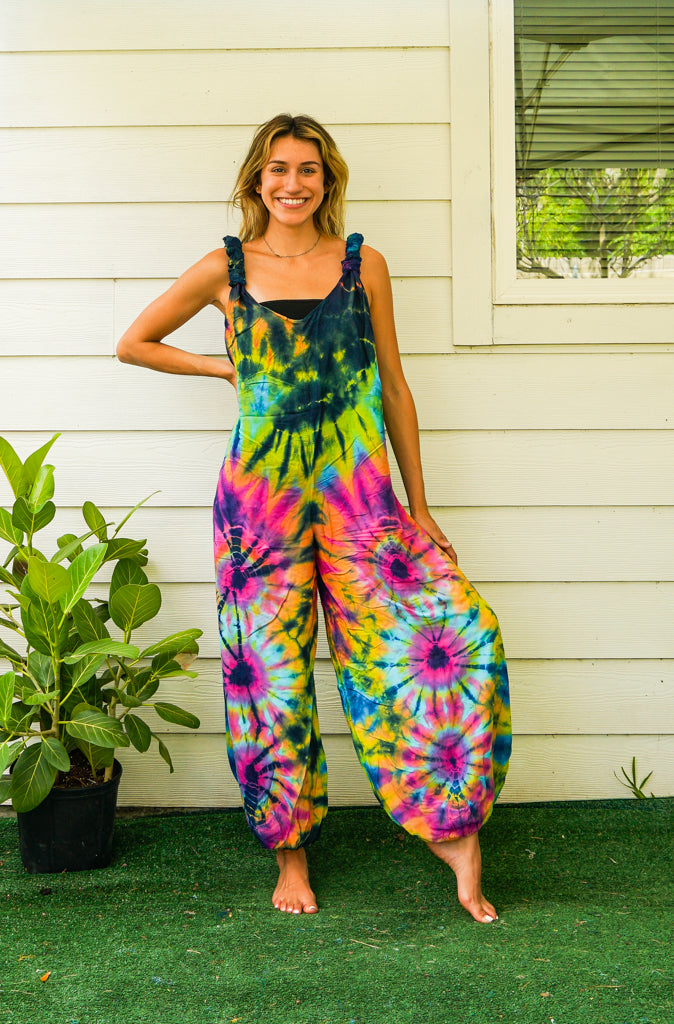 Hand Dyed  Hippie Racerback Jumpsuit Romper