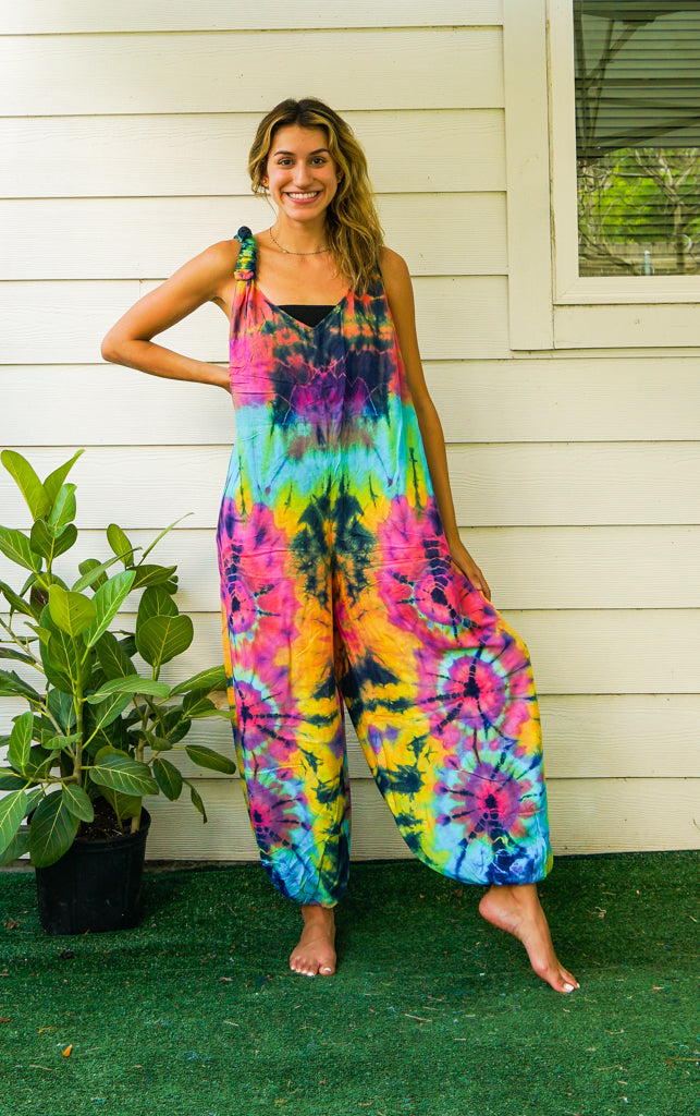 Hand Dyed Hippie Racerback Jumpsuit Romper