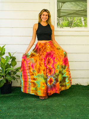 K4299- Hand Dyed Tiered Maxi Hippie Skirt