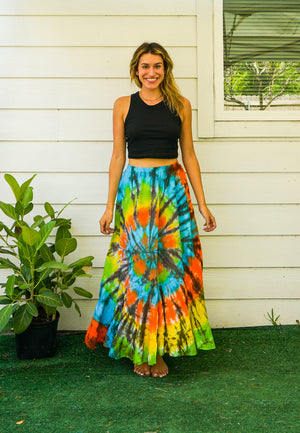 K4326- Hand Dyed Tiered Maxi Hippie Skirt