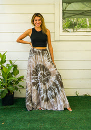 K4329- Hand Dyed Tiered Maxi Hippie Skirt