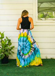 K4337- Hand Dyed Tiered Maxi Hippie Skirt