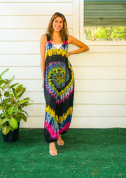 J50- Hand Dyed  Hippie Racerback Jumpsuit Romper