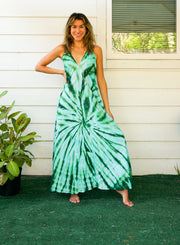 D7- Shibori Hand Dyed Goddess Boho Maxi Dress