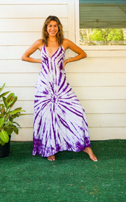 D11- Shibori Hand Dyed Goddess Boho Maxi Dress