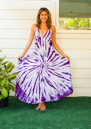 D11- Shibori Hand Dyed Goddess Boho Maxi Dress