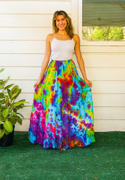 K4557- Hand Dyed Tiered Maxi Hippie Skirt