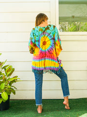 Hand Dyed Tunic Boho Kaftan Blouse Hippie Oversize Tops