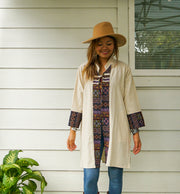 Natural Cotton Boho Jacket Cardigan with Pockets