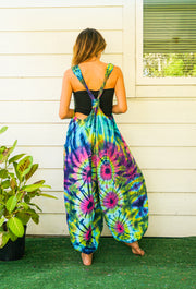 J5173- Hand Dyed Hippie Racerback Jumpsuit Romper