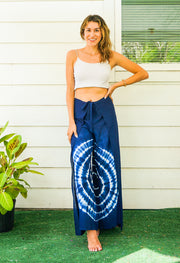 Shibori Hand Dyed Palazzo Wrap Pants