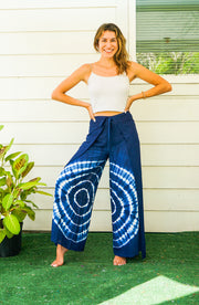 Shibori Hand Dyed Palazzo Wrap Pants