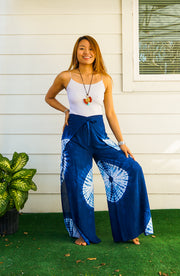 Shibori Sky Palazzo Wrap Pants