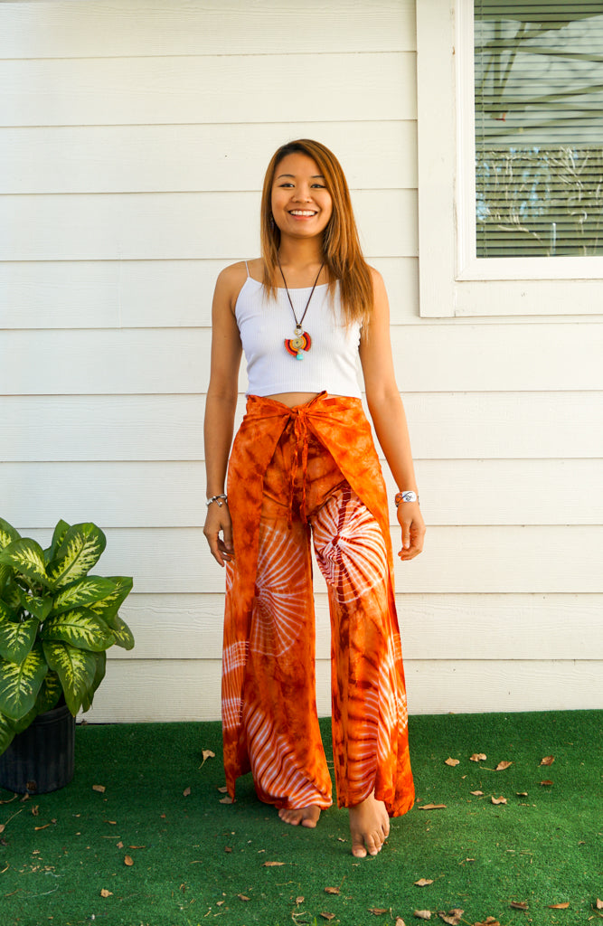 Sunkissed Swirl Palazzo Wrap Pants