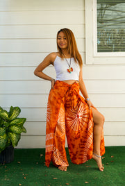 Sunkissed Swirl Palazzo Wrap Pants