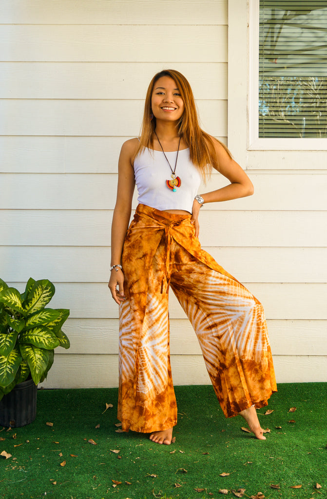 Saffron Sun Palazzo Wrap Pants