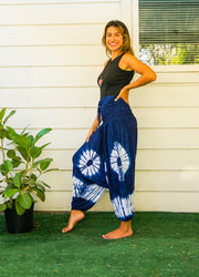 H0352- Hand Dyed Low Cut Hippie Festival Harem Pants