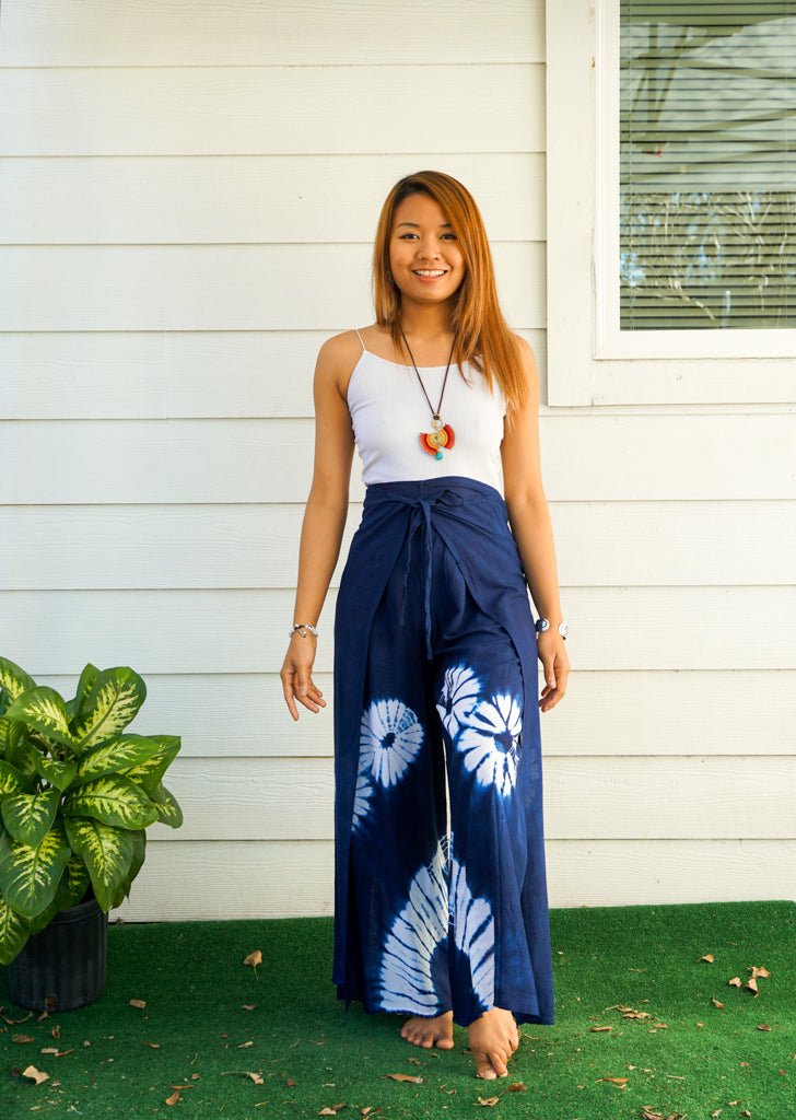 Deep Sea Drift Palazzo Wrap Pants