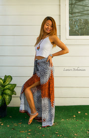 Terracotta Mandala Palazzo Wrap Pants